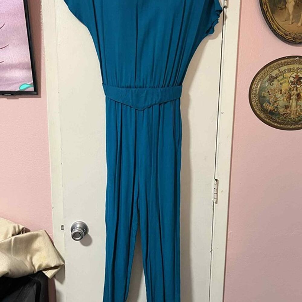 Vintage Phoebe Petites Teal Jumpsuit – 1980s Style